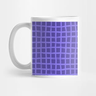 Checkered Hand Drawn Pattern in Purple Mug